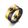 18K Gold & Black Plated Ring - Free Shipping