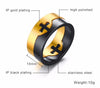 18K Gold & Black Plated Ring - Free Shipping