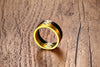 18K Gold & Black Plated Ring - Free Shipping