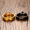 18K Gold & Black Plated Ring - Free Shipping